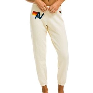 Aviator Nation Logo Stitch Sweatpants in vintage white